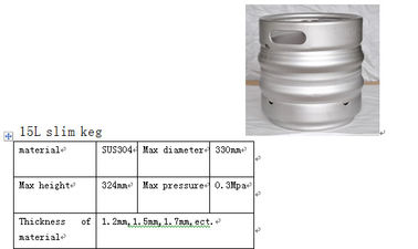 1.2mm Thickness 304 Stainless Steel Beer Keg With Spear / Silk Printing Logo